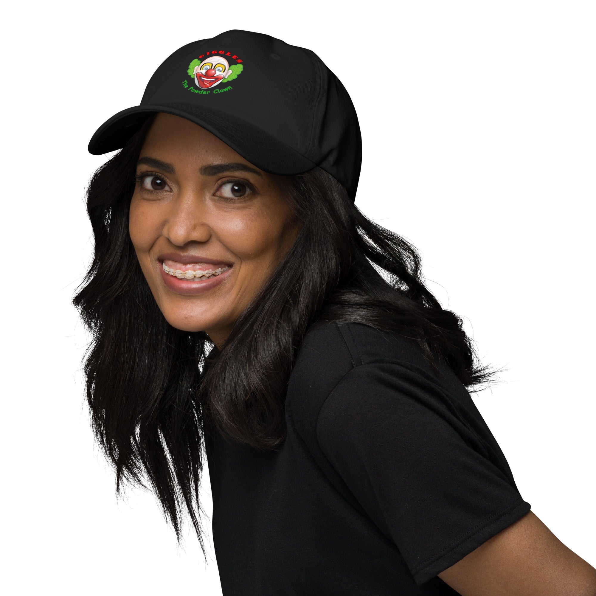 Front view of the low-profile Apres Leisure Giggles Legend Cap, engineered as a premium utility headwear piece.